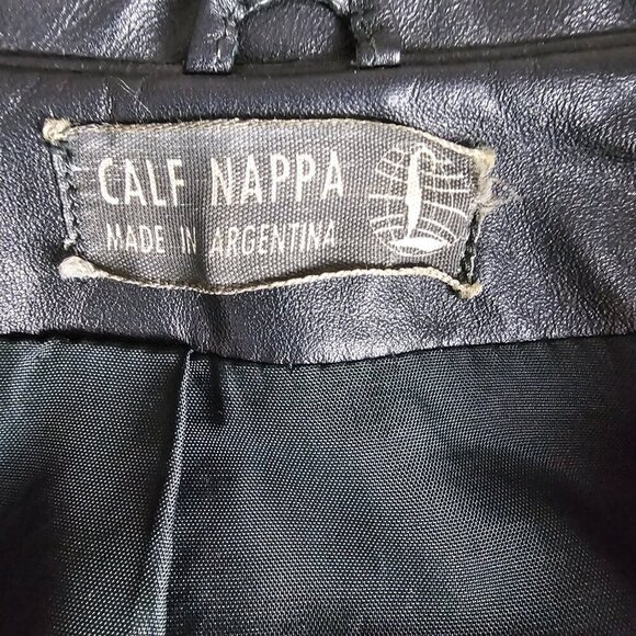 Calf Nappa Button Down Black Genuine Luxury Leather Jacket - Picture 2 of 8